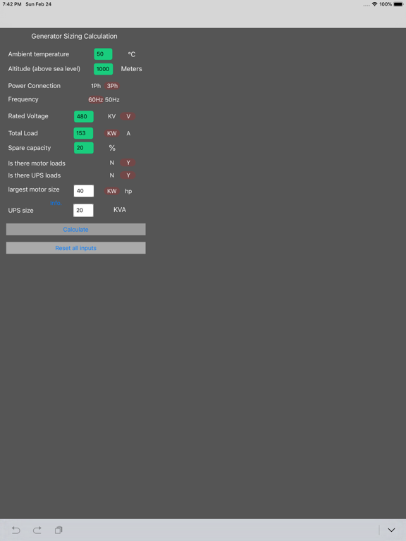 Screenshot #5 pour Generator Sizing Calculation