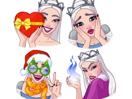 This snow queen emoji sticker app includes a lot of colorful real snow queen emoji art collections