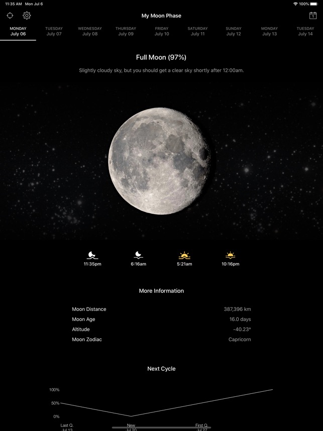 My Moon Phase Lunar Calendar On The App Store