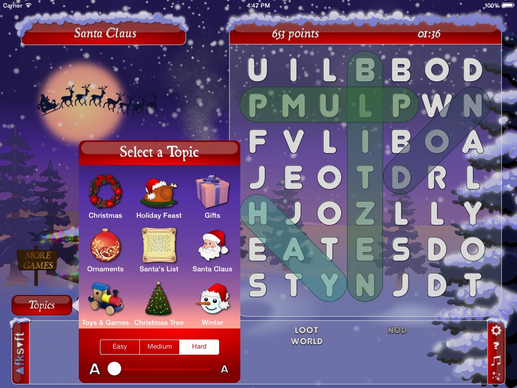 WordSearch Christmas HD screenshot 4