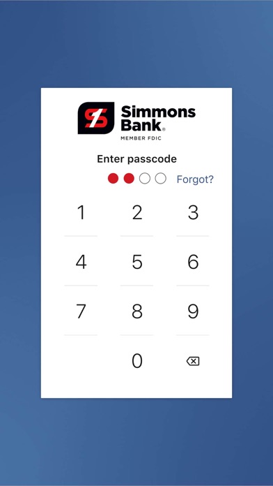 Simmons Bank Screenshot