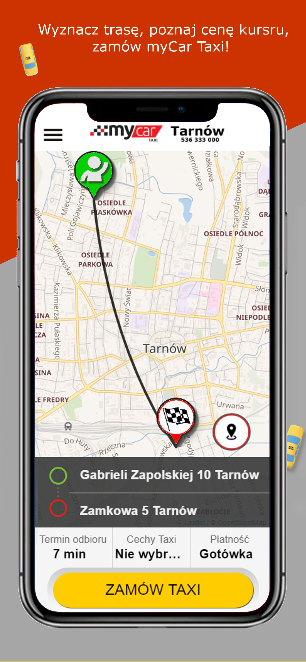 myCar Taxi Tarnów 536 333 000