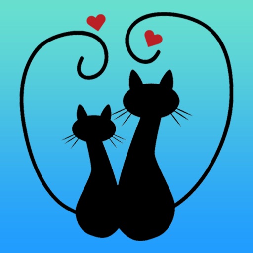 Cute Black Cat stickers emoji icon