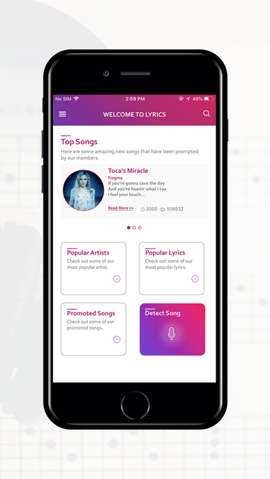 Lyrics.com Screenshot