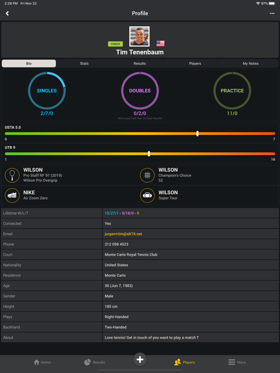 Smashpoint Tennis Tracker iPad screenshot 10 - Sports app