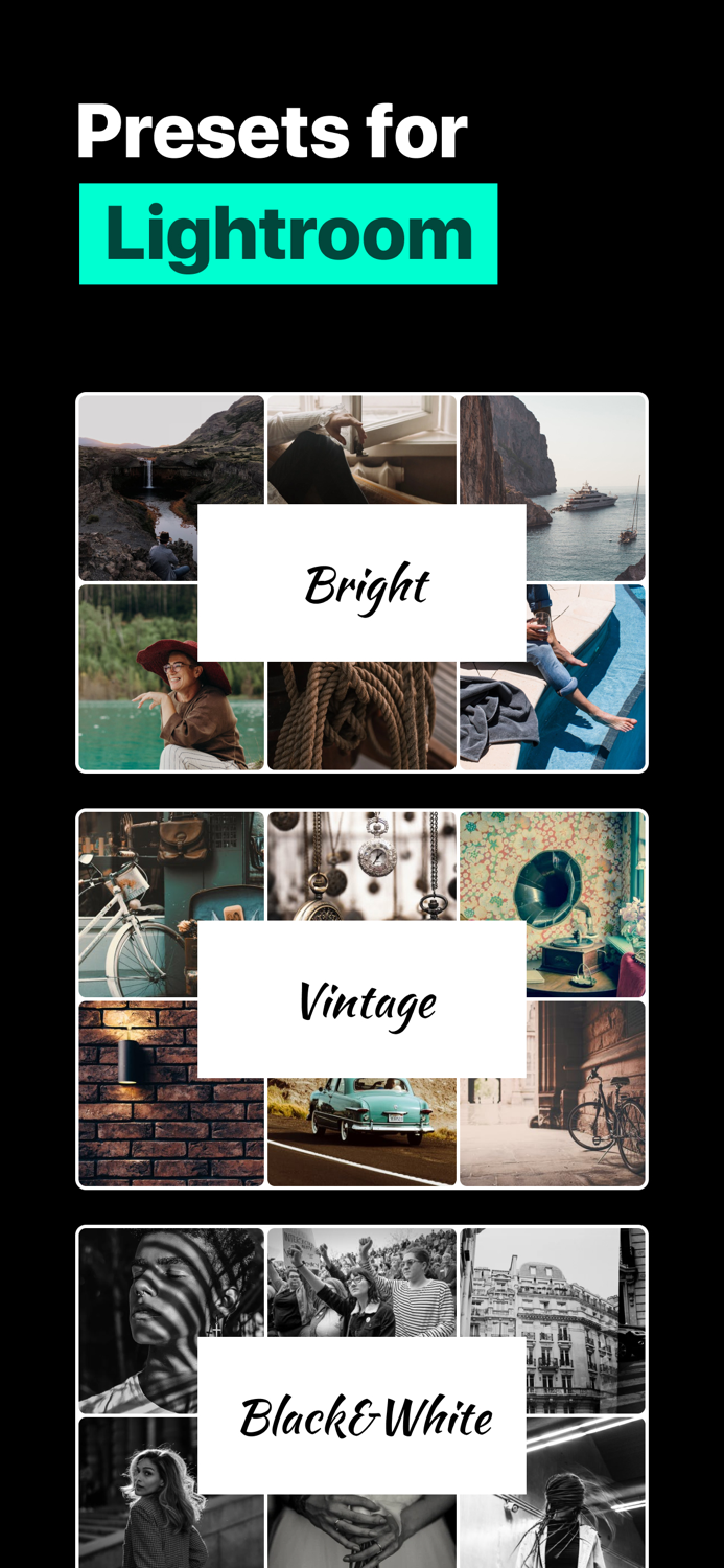 Photo Presets for Lightroom.
