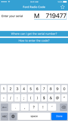 Radio Code for Ford M screenshot 1