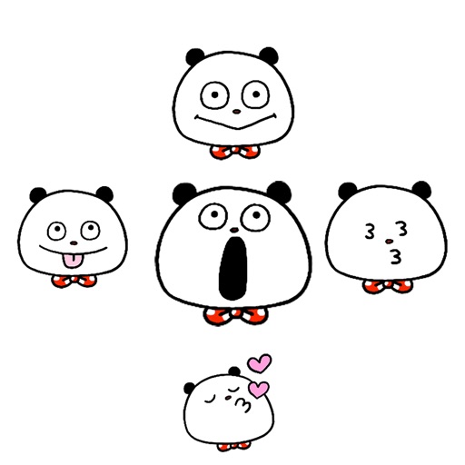Panda faces stickers icon