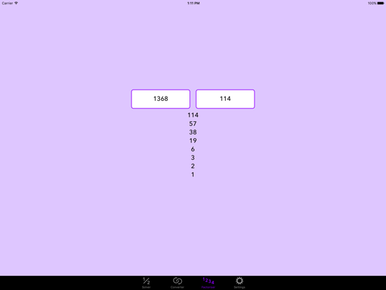 Fraction Help Calculator iPad screenshot 5 - Utilities app