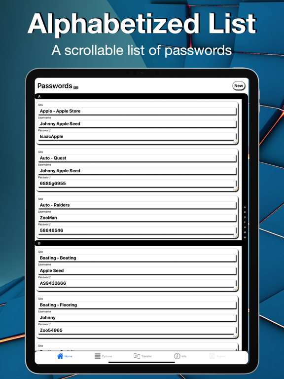 Screenshot #1 for Simple Password List