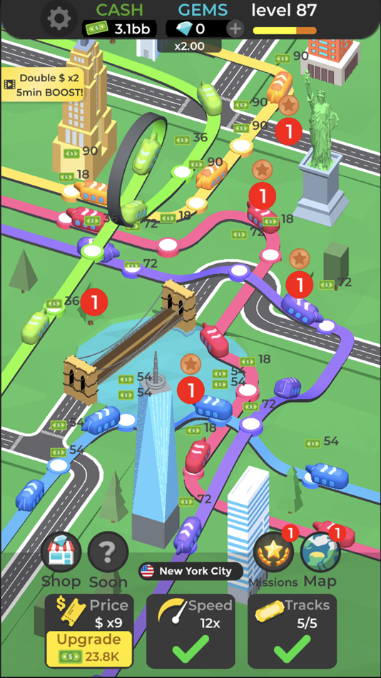 #2. Subway Idle 3D (iOS) Podle: R.G.B. FreezeNova