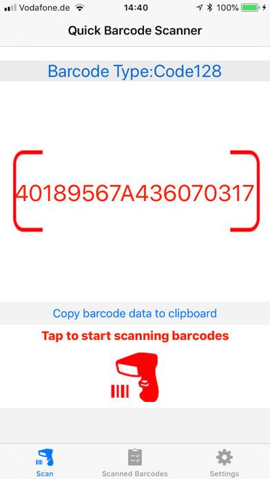 Quick Barcode Scanner Screenshot