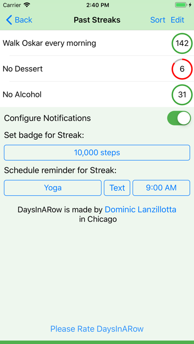 DaysInARow Screenshot
