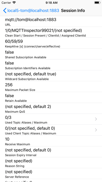 MQTTInspector Screenshot