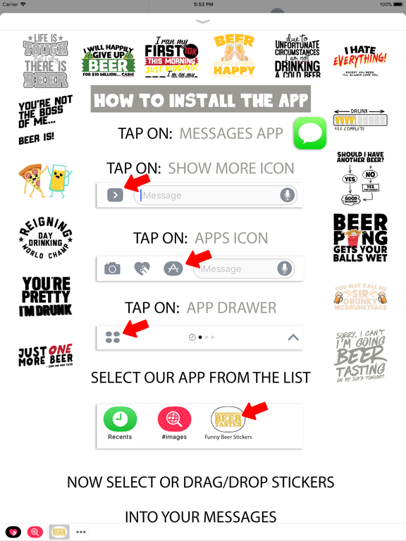 Screenshot #6 pour Funny Beer Stickers