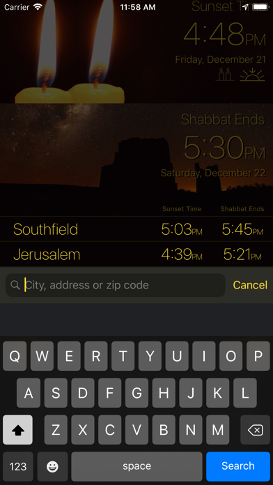 Shabbat Times screenshot 4