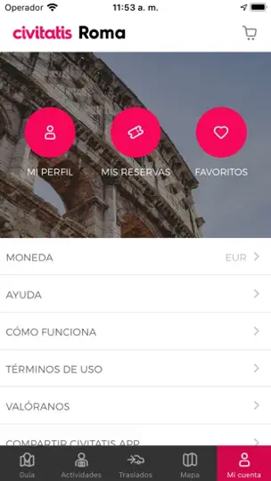 Captura de pantalla de Guía De Roma De Civitatis.com en iPhone 7