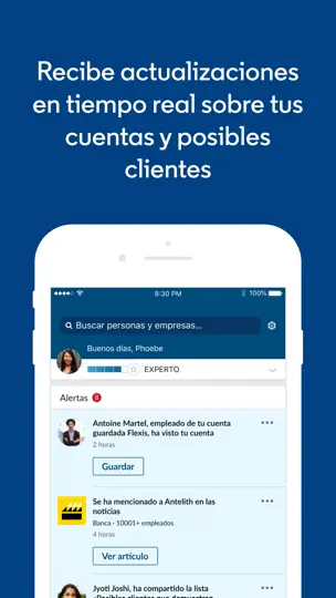 Captura de pantalla de LinkedIn Sales Navigator en iPhone 1