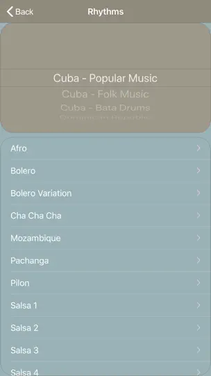 Capture d'écran de PercussionTutor sur iPhone 2