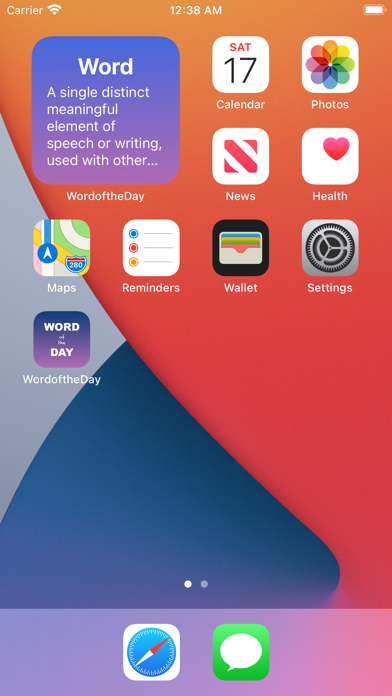 Word of the Day: Widget Screenshot