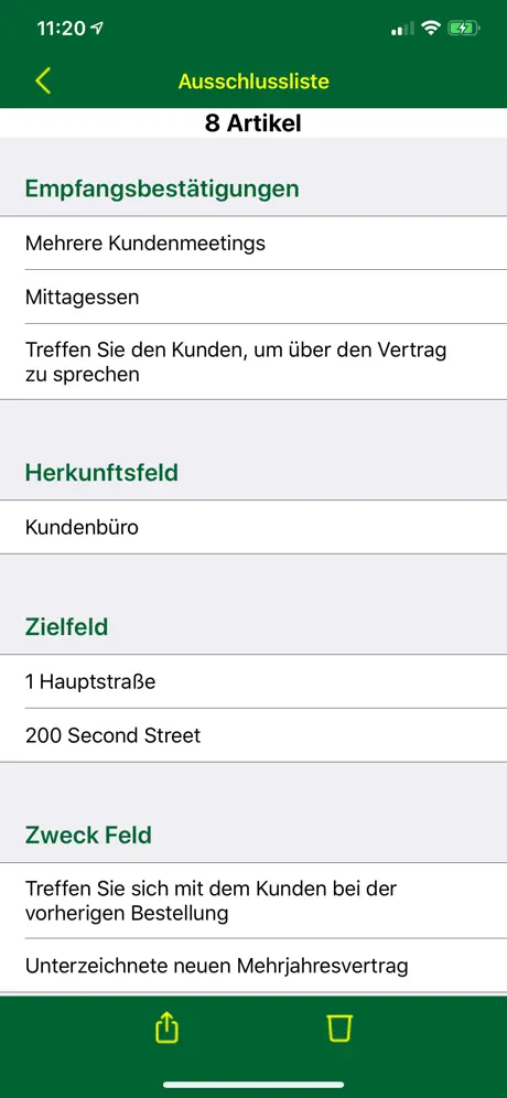 Verfolgen Sie Kilometer und Ze