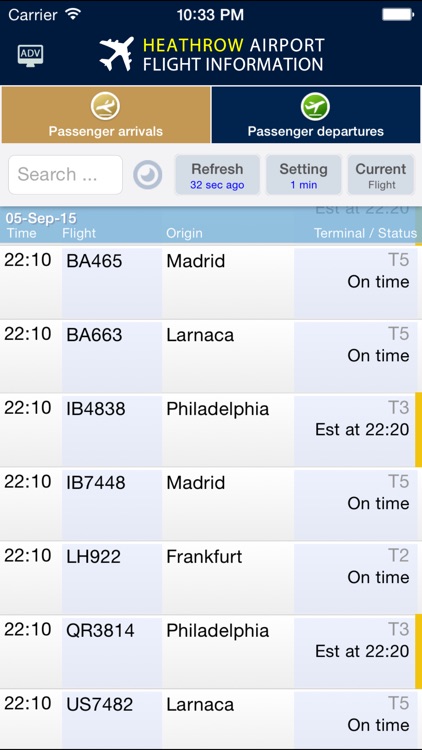 Heathrow Flight Info.