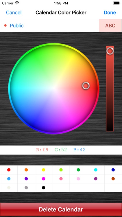 Calendar Color Picker