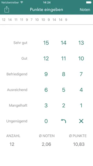 Screenshot von Notenschnitt auf dem iPhone 1