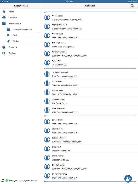 FactSet RMS iPad screenshot 7 - Business app