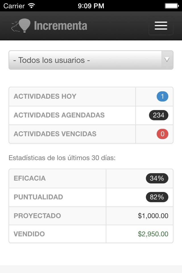 Incrementa screenshot 2