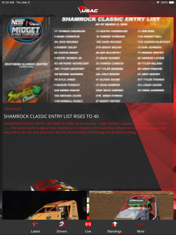 USAC Racing iPad screenshot 3 - Sports app