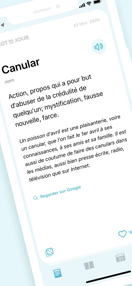 Mot du jour — Daily French app