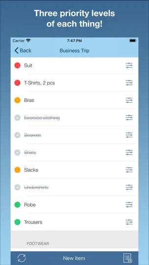 Screenshot von Checklisten Für Reisen auf dem iPhone 4