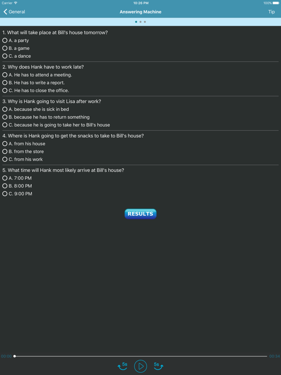 Screenshot #5 pour ESL English Listening Test