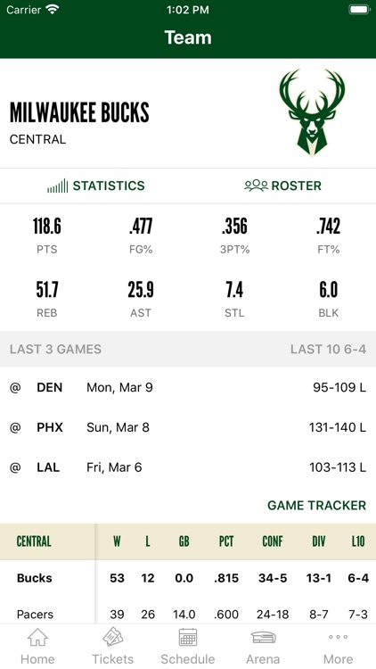 Bucks & Fiserv Forum App