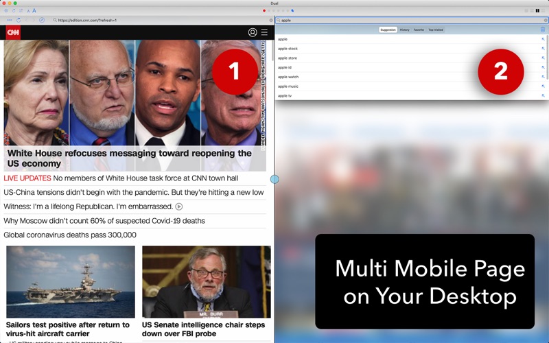 dual - mobile multi web view iphone screenshot 3