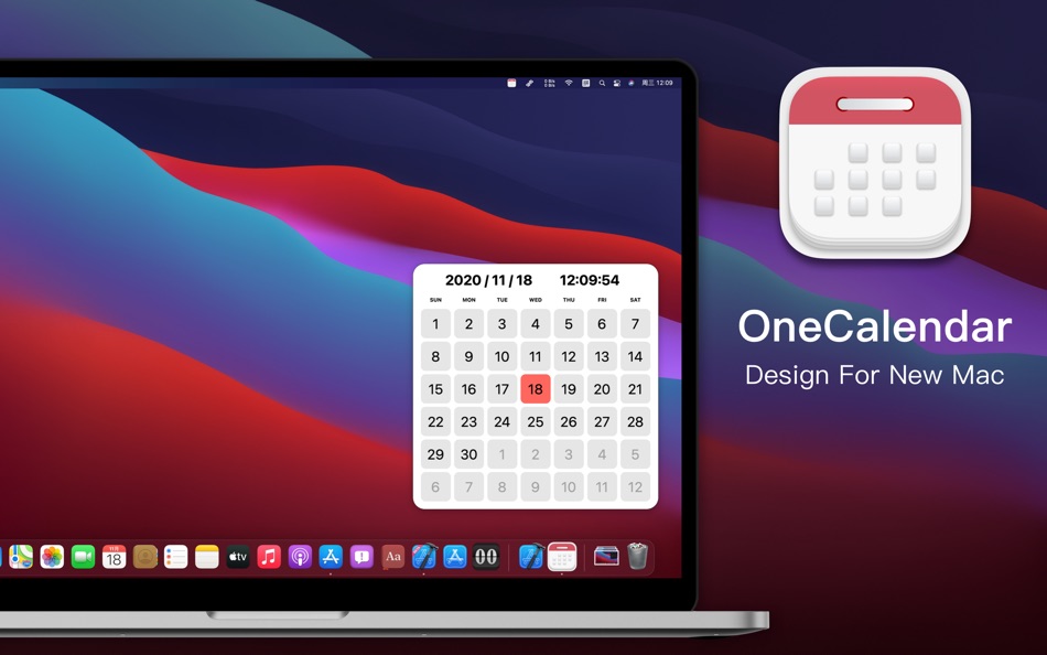 #3. OneCalendar - Desktop Calendar (macOS) Podle: Chengdu Reinvent Technology Co., Ltd.
