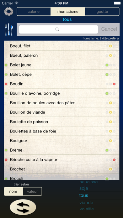 Screenshot #1 pour Purine-kcal-Rhumatisme