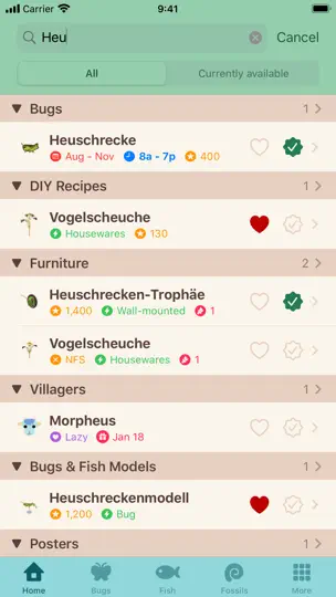 Screenshot von ACNH Travel Guide auf dem iPhone 4