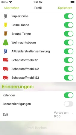 abfallapp Lindlar screenshot 2