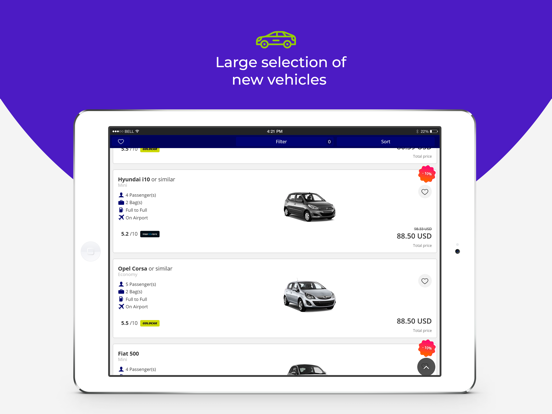 Bookingcar - cheap car rentals iPad screenshot 4 - Travel app