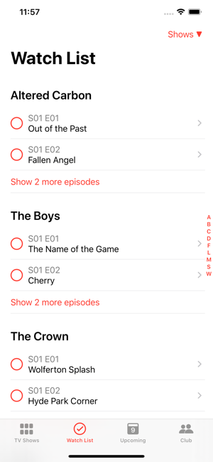 ‎TV Club – show tracker Screenshot