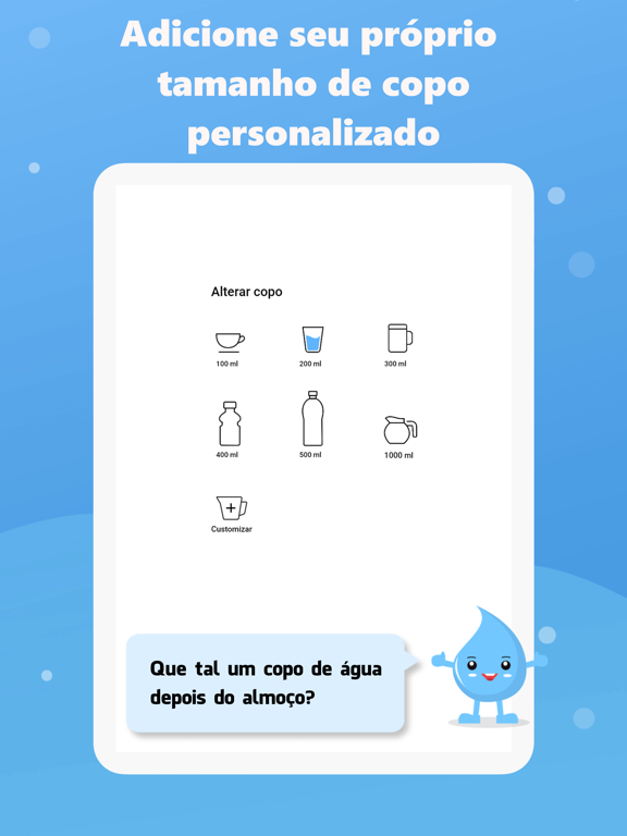 Lembrete de beber agua e alert iPad screenshot 2