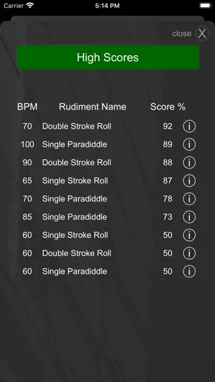 Capture d'écran de Drummer ITP - Rudiment Trainer sur iPhone 6