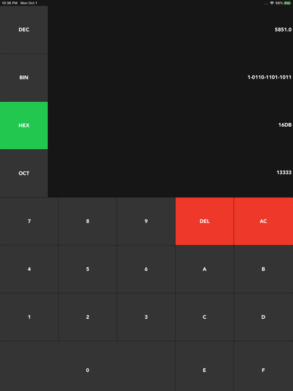 Binary Decimal Converter iPad screenshot 4 - Education app