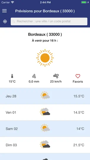 Capture d'écran de Meteo60 sur iPhone 1