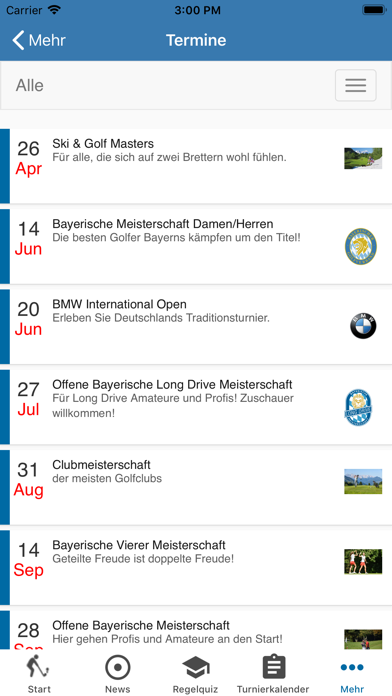 Bayerischer Golfverband Screenshot