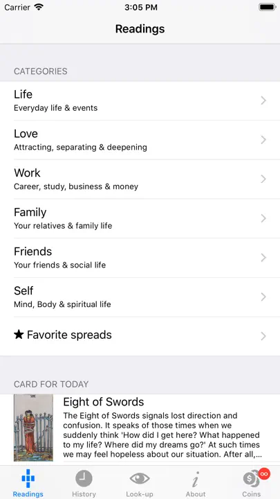 Tarot Daily iPhone-skjermbilde 1