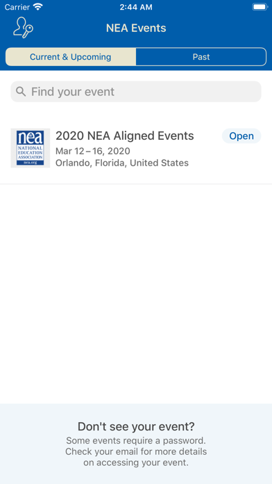 How to cancel & delete NEA Events Directory from iphone & ipad 1