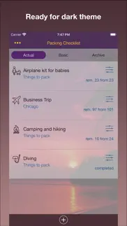 travel packing checklists iPhone Captures Décran 2